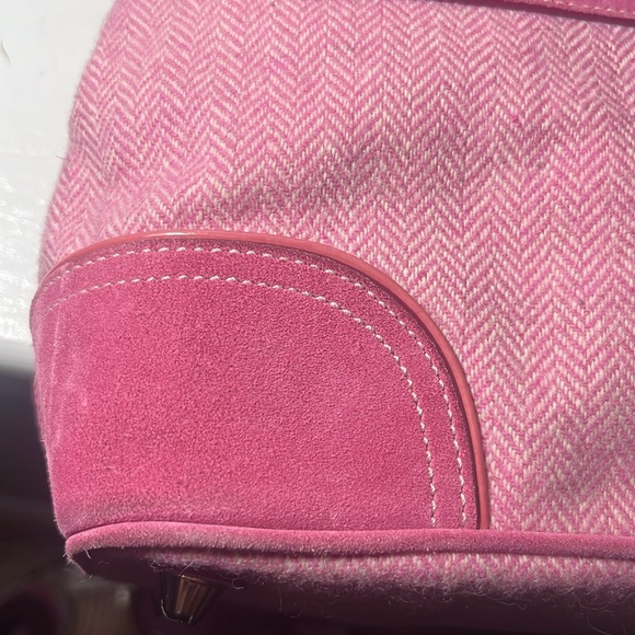 COACH EUC Pink Suede & Tweed Satchel - Picture 8 of 13